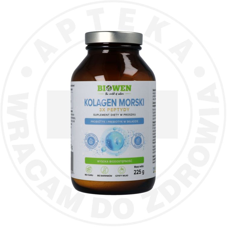 Biowen Kolagen morski 3 x peptydy proszek, 225 g