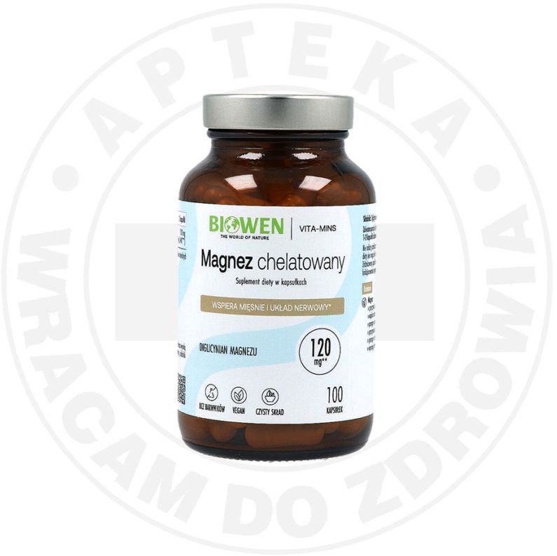 Biowen Magnez chelatowany Kapsułki 120 mg, 100 kapsułek