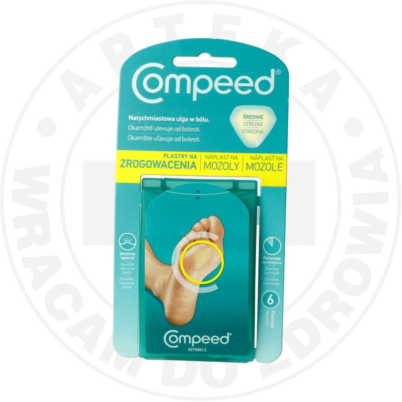 COMPEED PLASTER HYDROKOLOIDOWY  NA ZROGOWACENIA (MODZELE) plaster, 6 szt., 6 szt.
