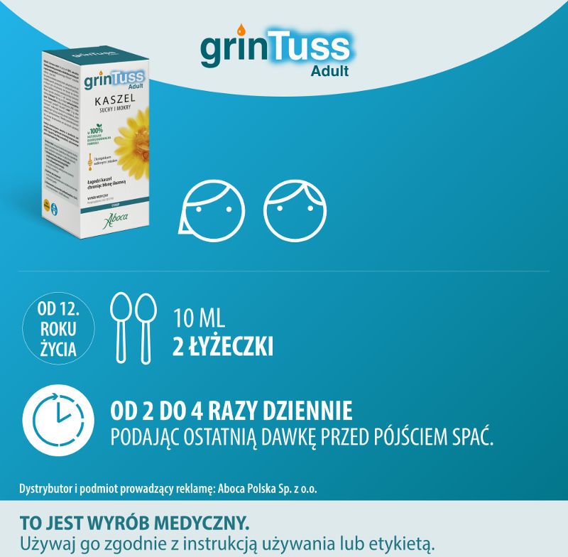 GRINTUSS ADULT syrop, 180 g