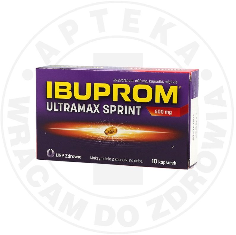 IBUPROM ULTRAMAX SPRINT kapsułki miękkie 600 mg, 10 kaps.