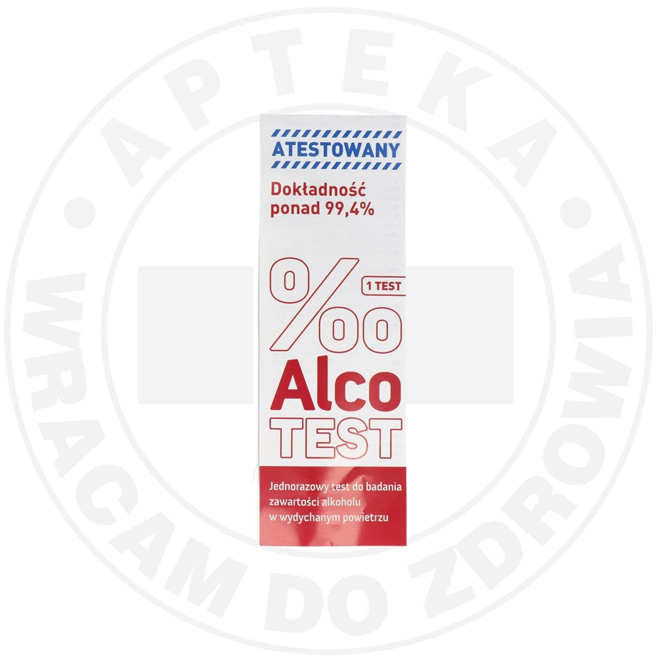 MILAPHARM ALCOTEST jednorazowy test do badania zawartości alkoholu w wydychanym powietrzu Wyrób medyczny  1 szt. - MILAPHARM SP. Z O.O