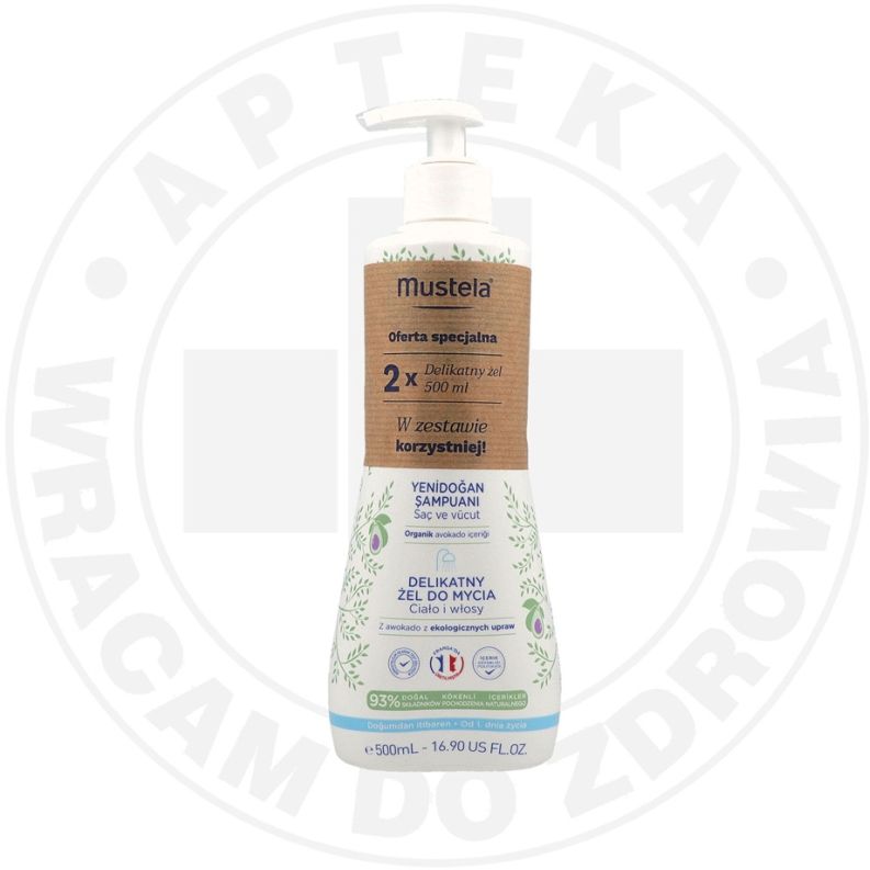 MUSTELA  delikatny żel do mycia - oferta specjalna 2 x 500 ml żel do mycia ciała i włosów, 2x500 ml