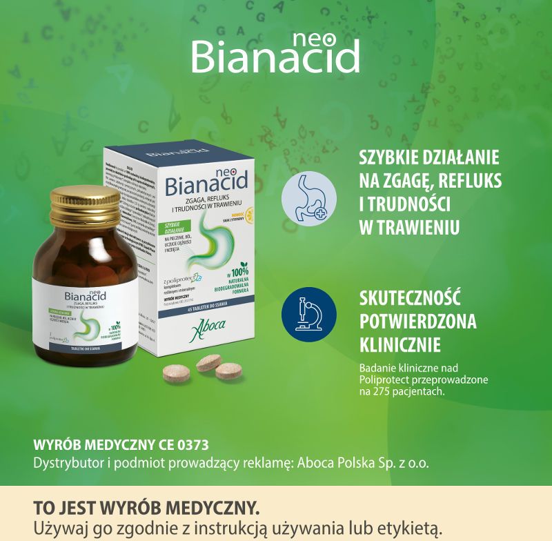 NEOBIANACID Wyrób medyczny 45 tabl.