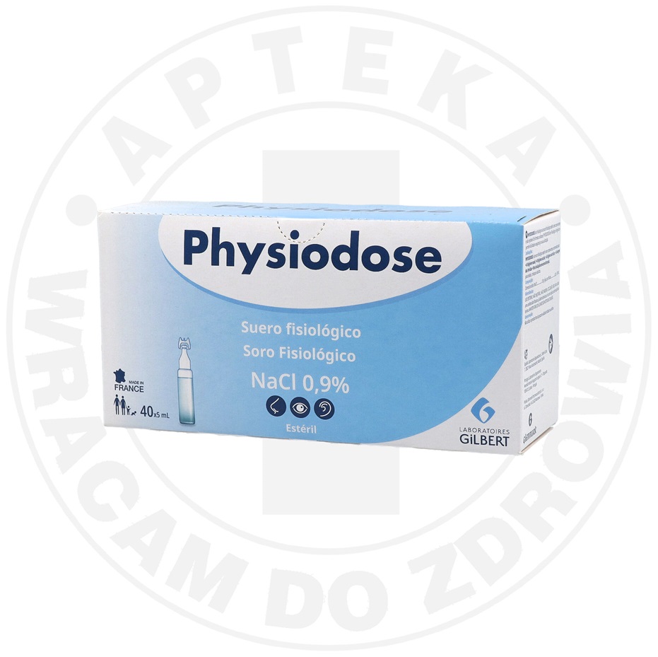 PHYSIODOSE GILBERT roztwór NACL 0.9% fizjologiczny roztwór soli 5 ml, 40 amp.