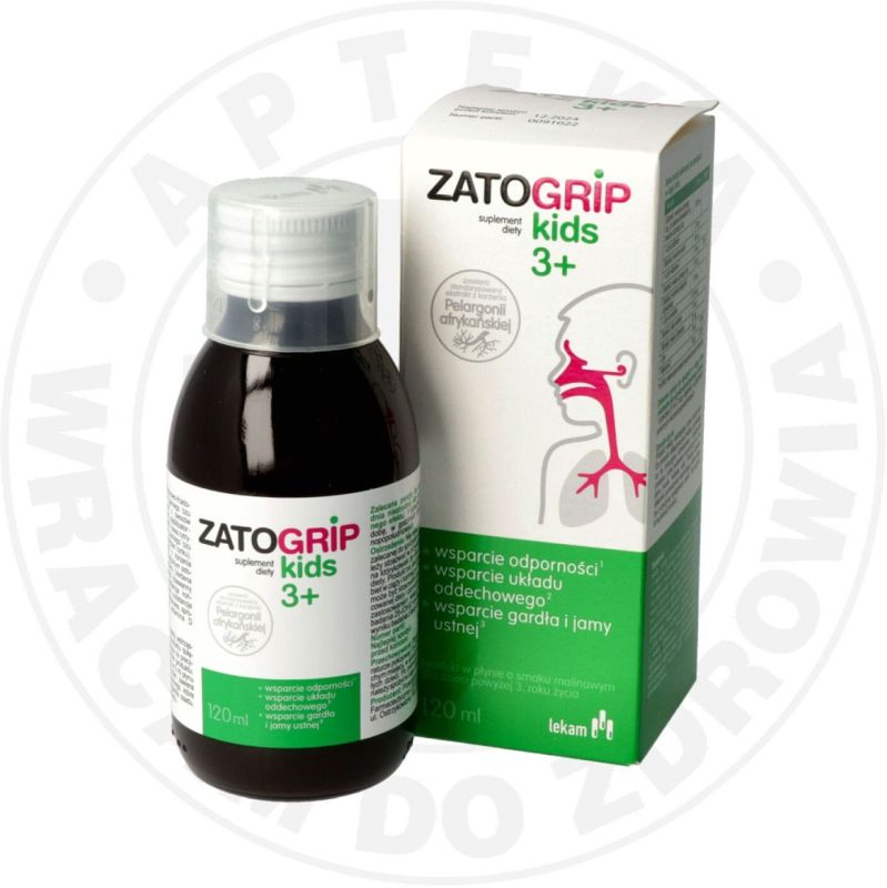 ZATOGRIP KIDS 3+  Suplement diety 120 ml - Przedsiębiorstwo Farmaceutyczne LEK-AM Sp. z o.o.